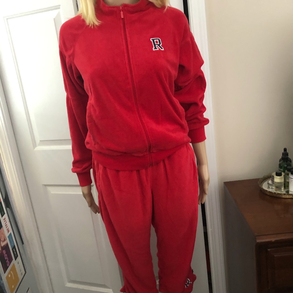 Red Terry Warm Up Suit - Picture 2 of 13